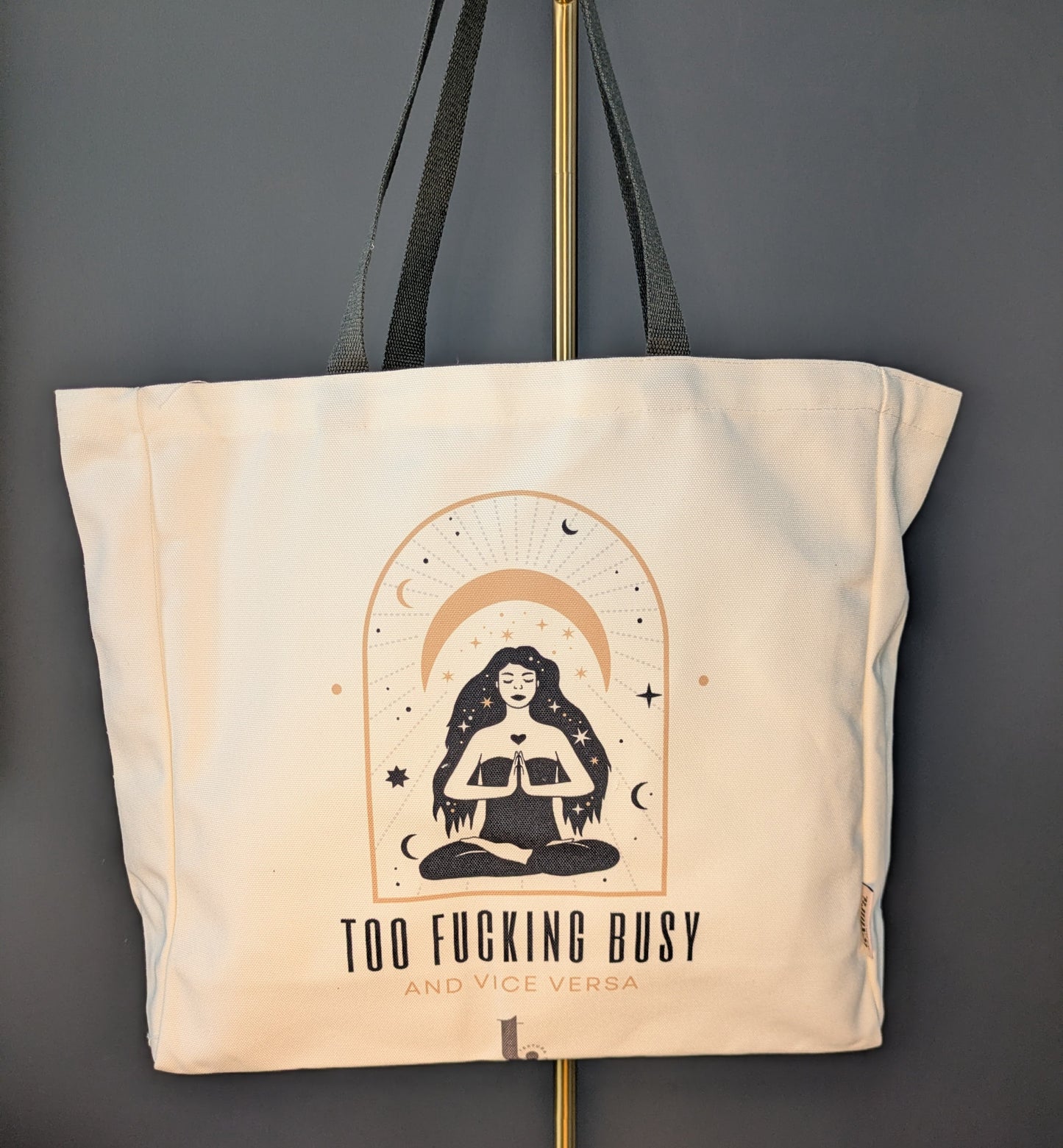 "Too F*cking Busy" Aesthetic Tote – Witty, Mystical & Relatable