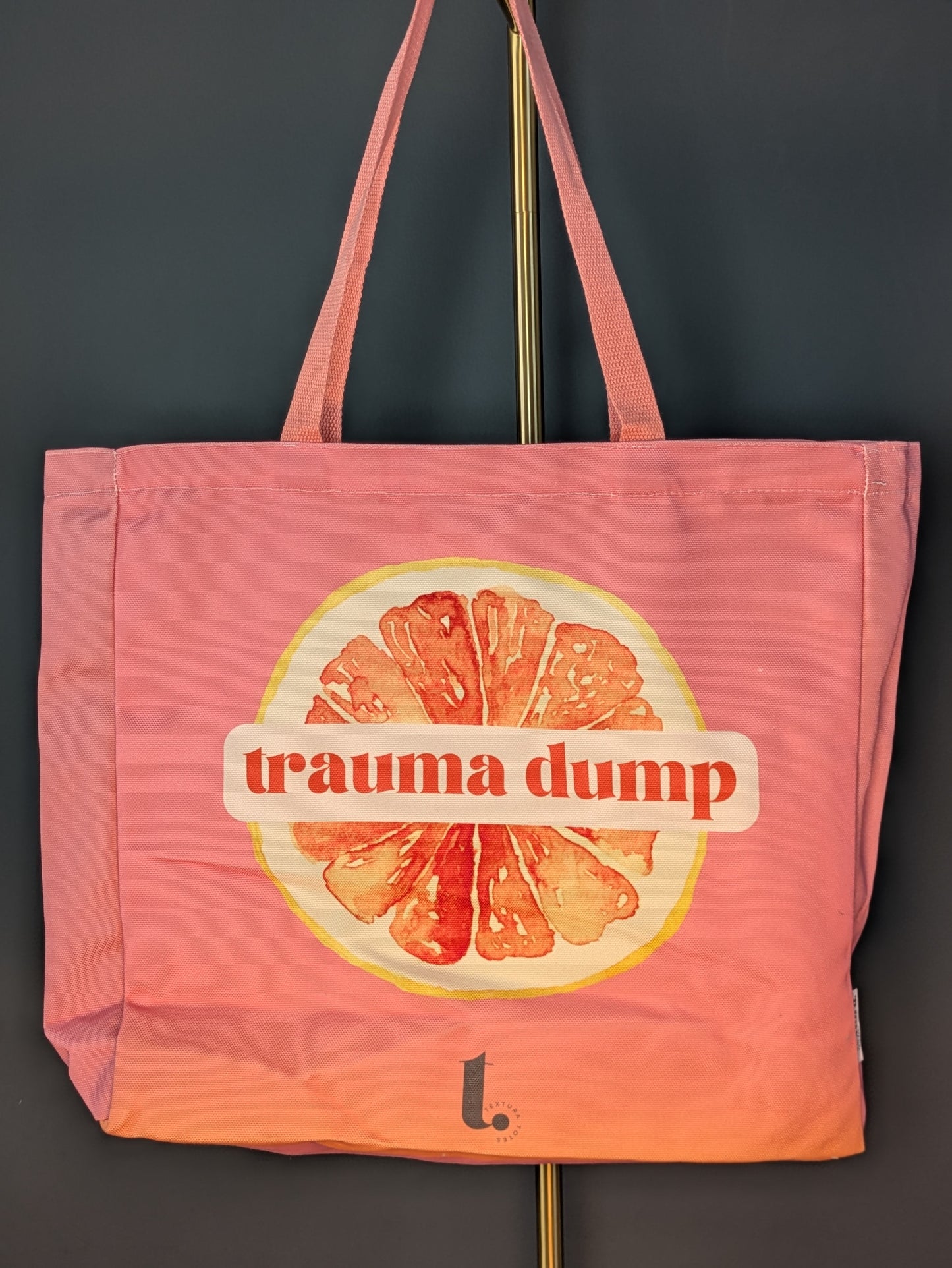 "Trauma Dump" Citrus Gradient Tote – Aesthetic & Relatable
