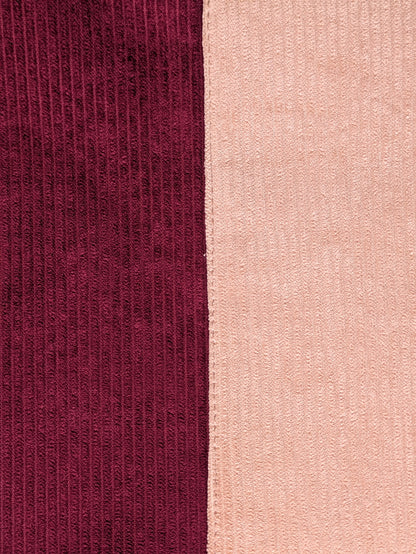 Vinoria – Burgundy and Beige Corduroy Tote