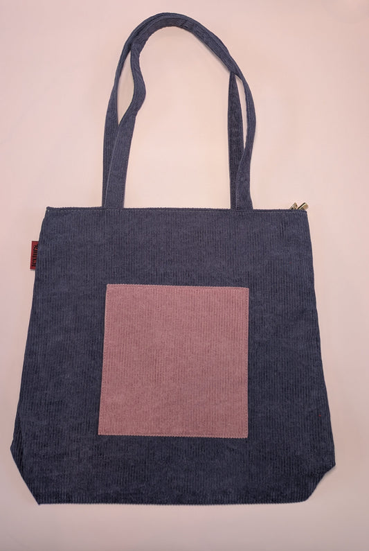Rosavioletta  – Violet and Dusty Rose Corduroy Tote