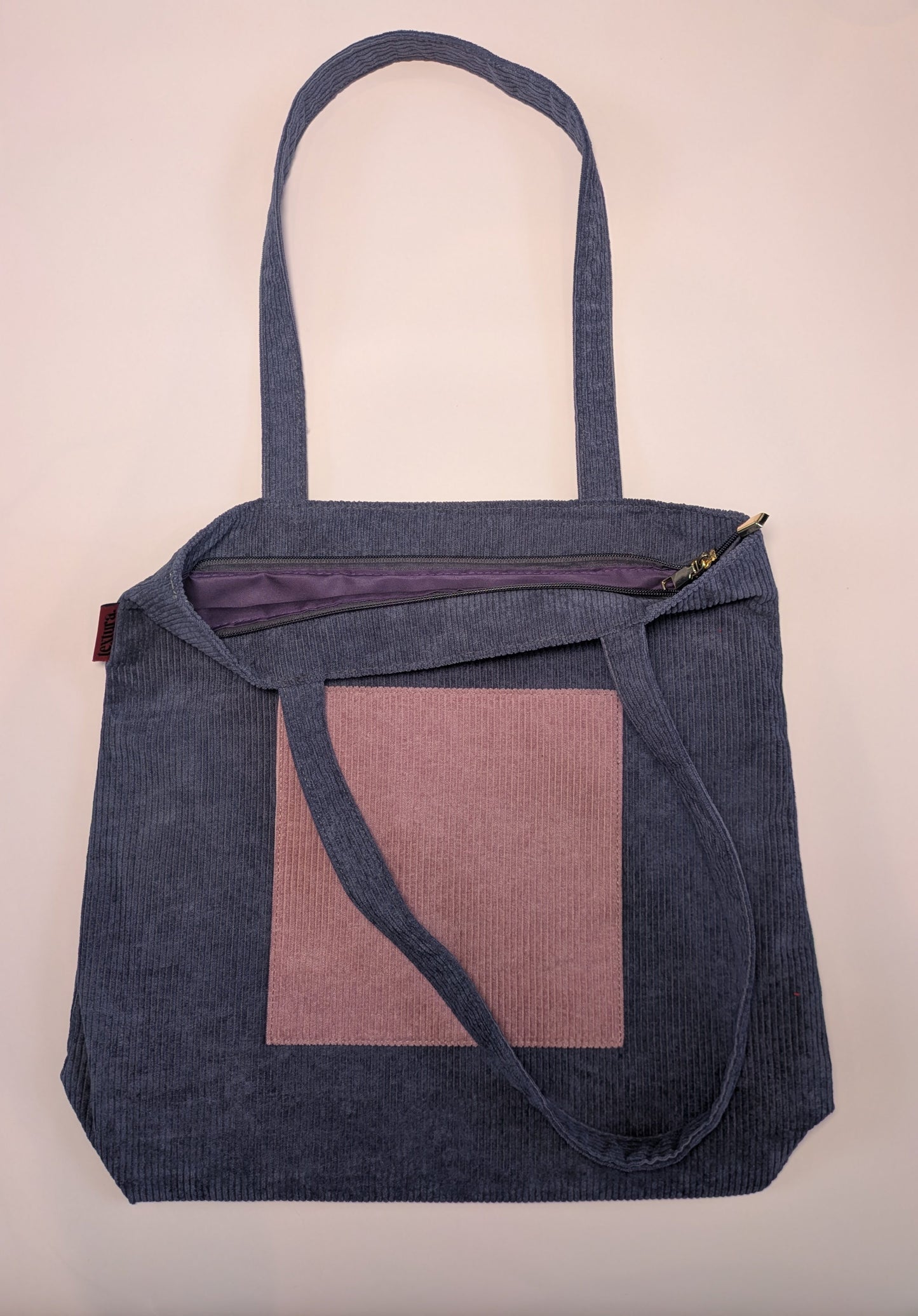 Rosavioletta  – Violet and Dusty Rose Corduroy Tote