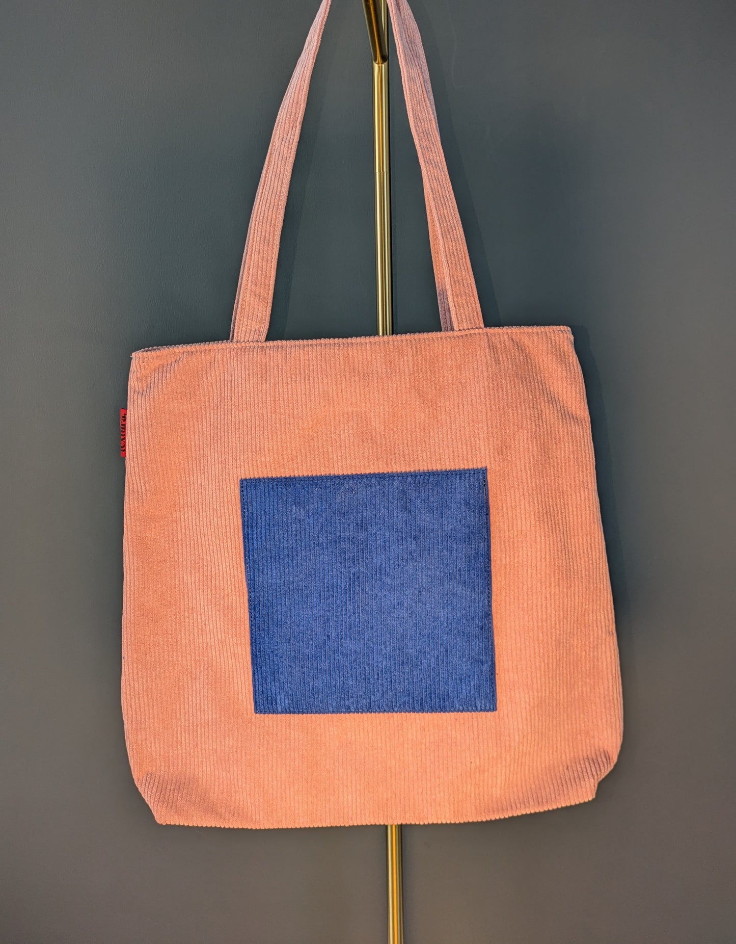 Rosella – Pink and Blue Corduroy Tote