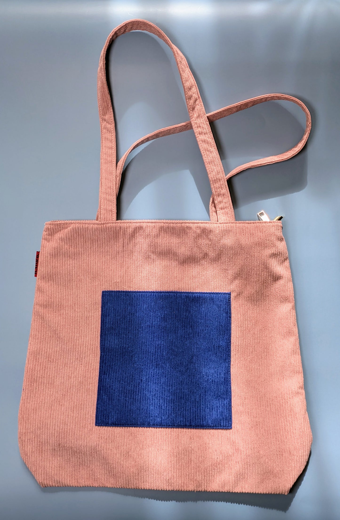 Rosella – Pink and Blue Corduroy Tote