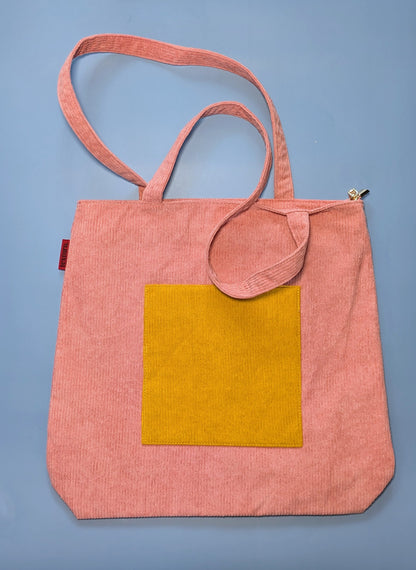 Ocressa – Clay Pink and Ochre Corduroy Tote