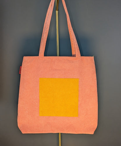 Ocressa – Clay Pink and Ochre Corduroy Tote