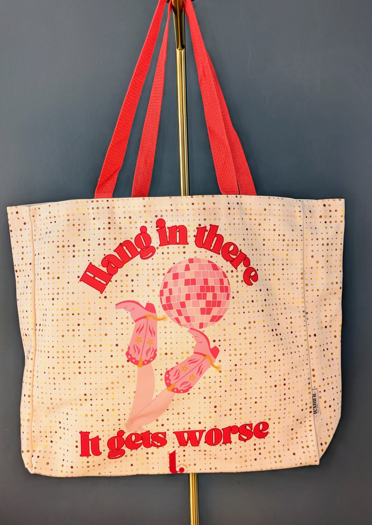 "Hang in There, It Gets Worse" Disco Cowgirl Tote