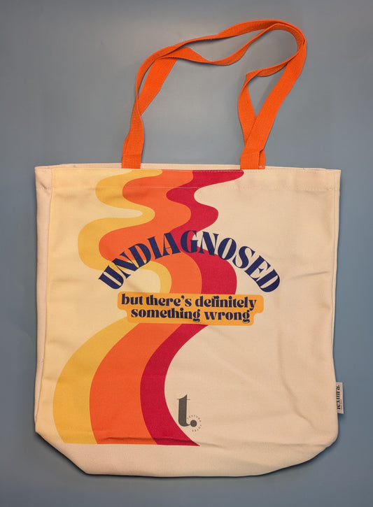 "Undiagnosed" Retro Wave Tote – Groovy & Relatable