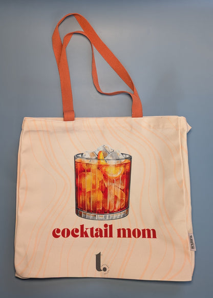 "Cocktail Mom" Retro Wave Tote – Relatable & Effortlessly Cool