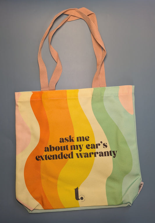 "Ask Me About My Car’s Extended Warranty" Retro Tote Bag