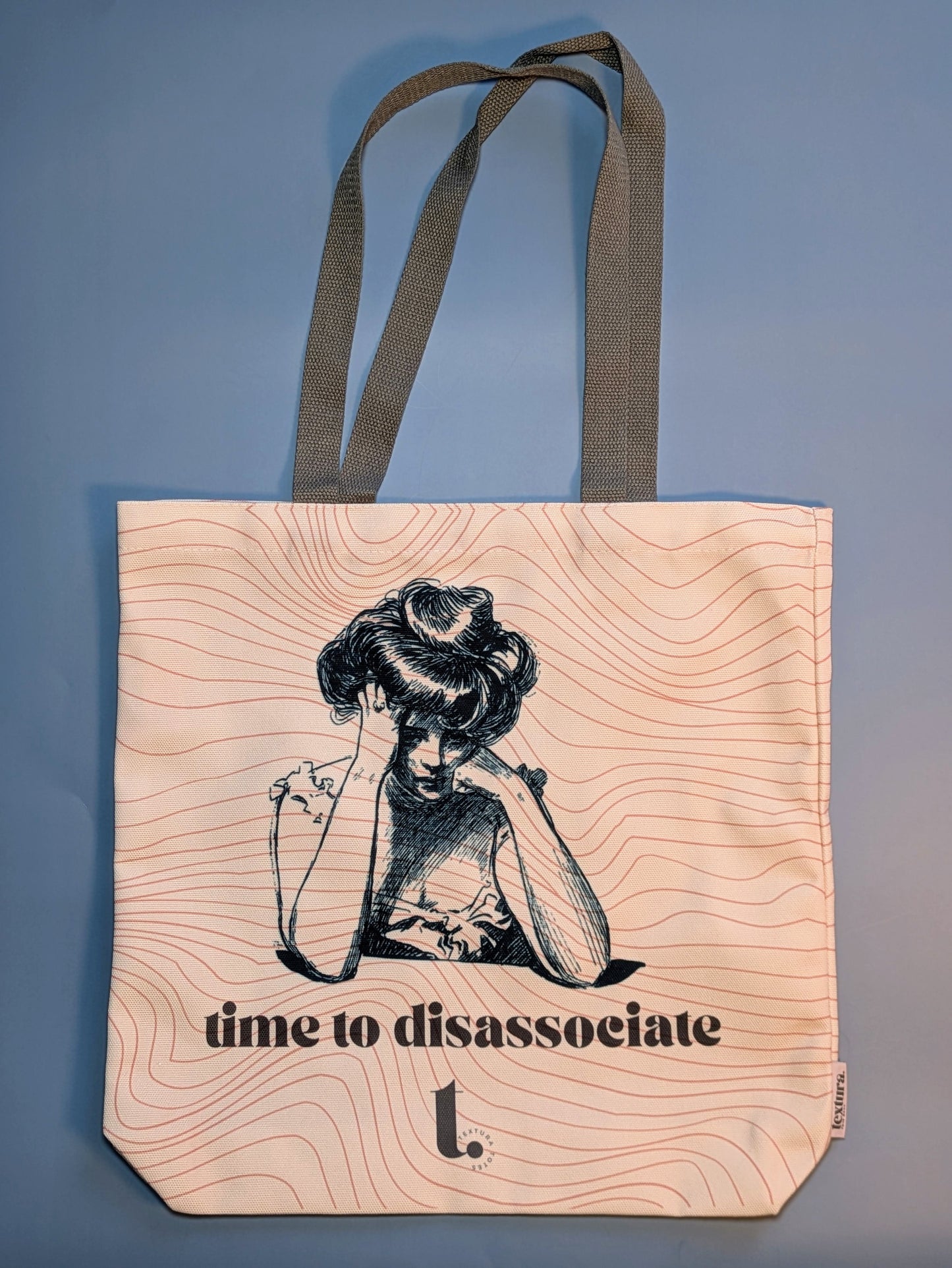 "Time To Disassociate" Vintage Aesthetic Tote – Moody but Relatable