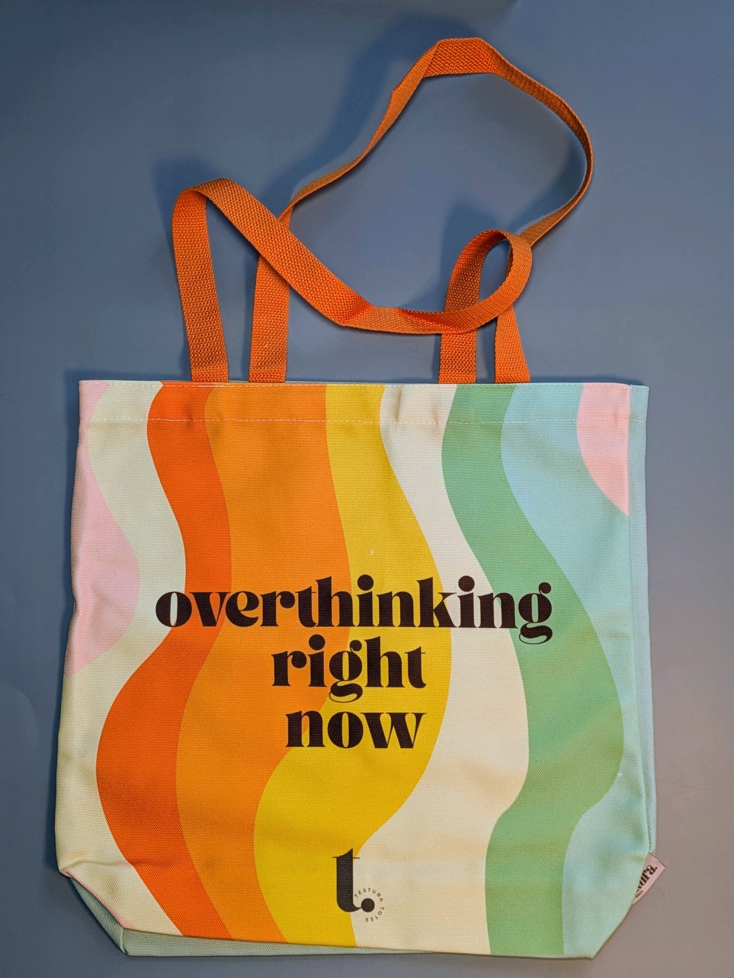 "Overthinking Right Now" Aesthetic Tote Bag – Retro Vibes