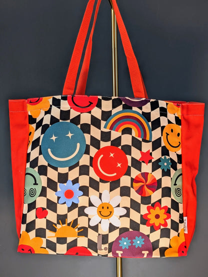 '70's Flower Power Retro Tote – Groovy & Hippie-Inspired