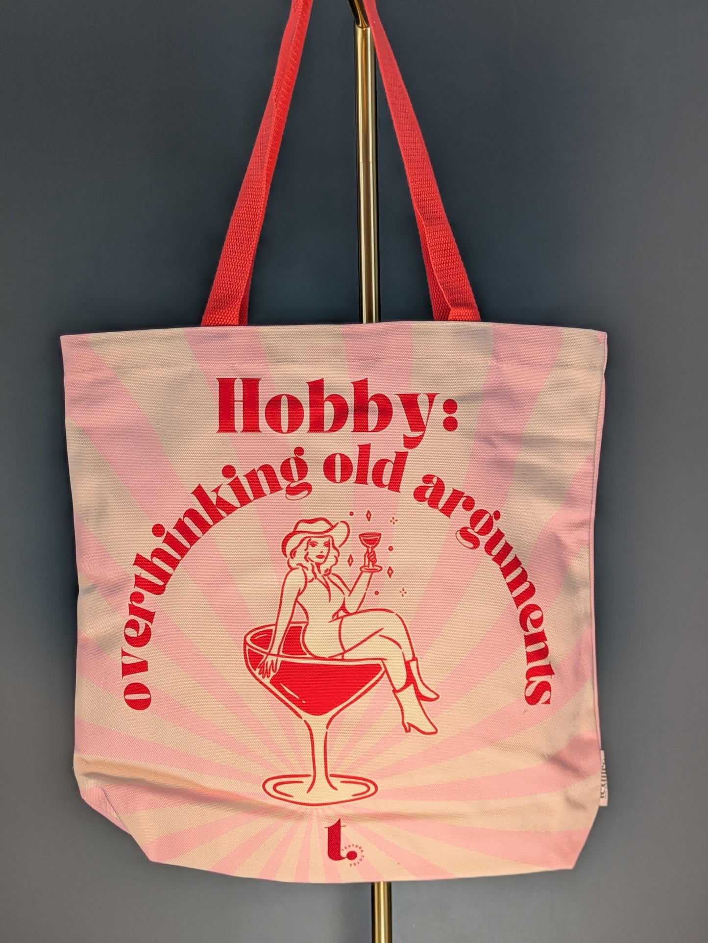 "Hobby: Overthinking Old Arguments" Retro Tote – Funny, Relatable & Iconic