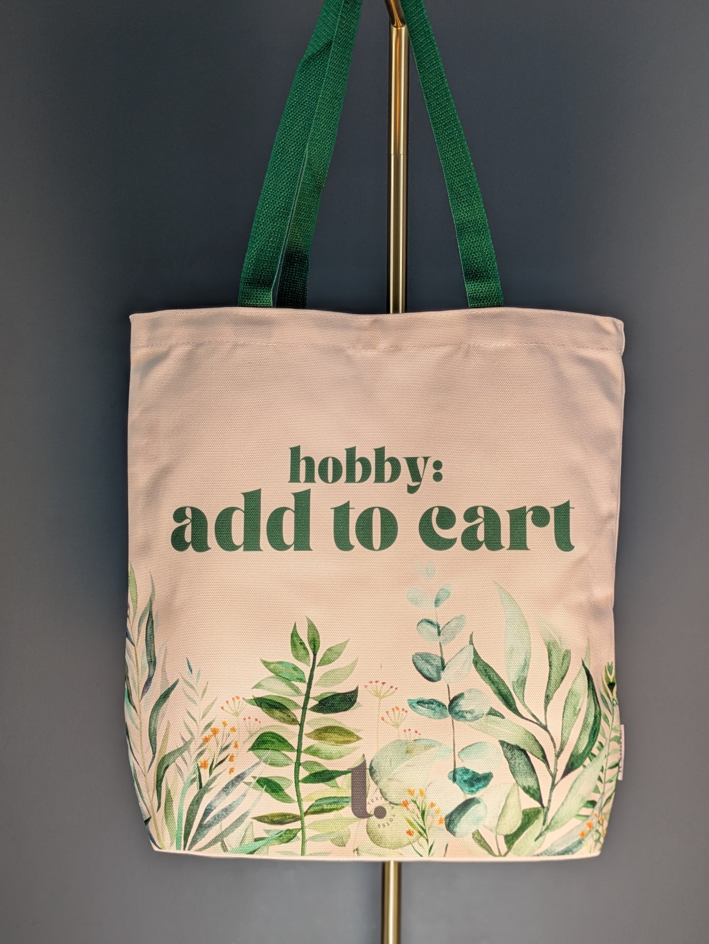 "Hobby: Add to Cart" Botanical Tote – Relatable & Fresh