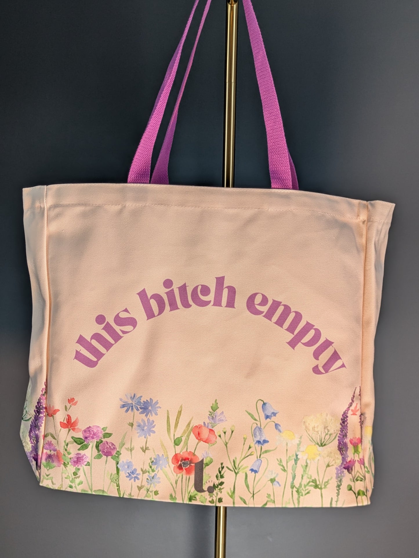 "This Bitch Empty" Wildflower Meme Tote – Sassy & Unapologetic